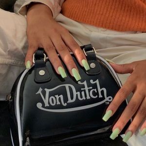 Von Dutch Bowling Purse made from Patent Leather